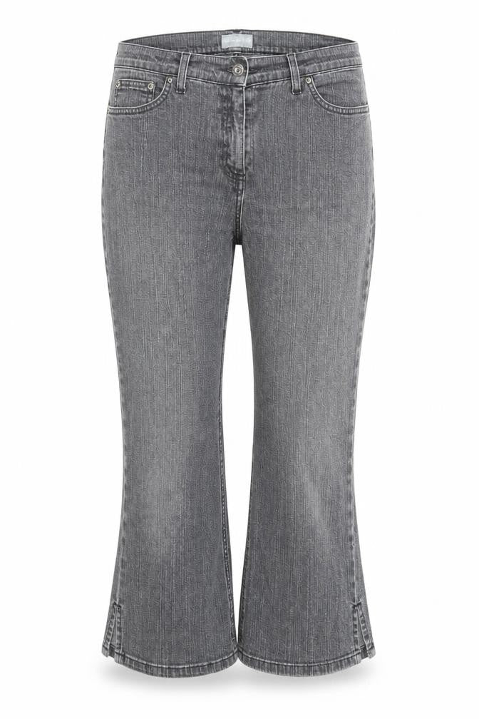 Per Una Womens Grey Cotton Straight Jeans Size 12 Regular Zip