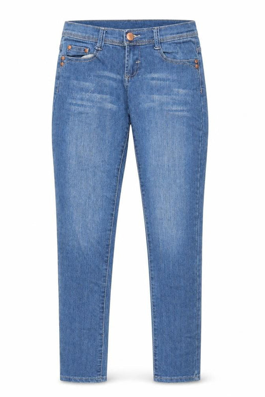 Denim & Co. Womens Blue Cotton Skinny Jeans Size 8 Regular Zip
