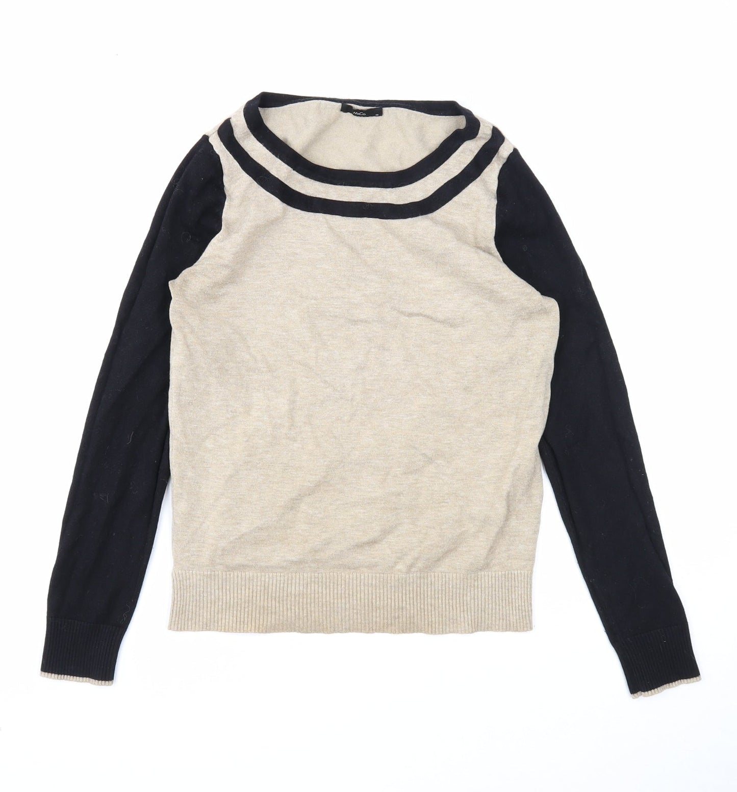 M&Co Womens Beige Scoop Neck Viscose Pullover Jumper Size 10