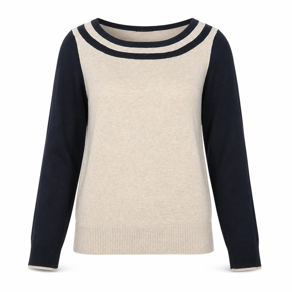 M&Co Womens Beige Scoop Neck Viscose Pullover Jumper Size 10