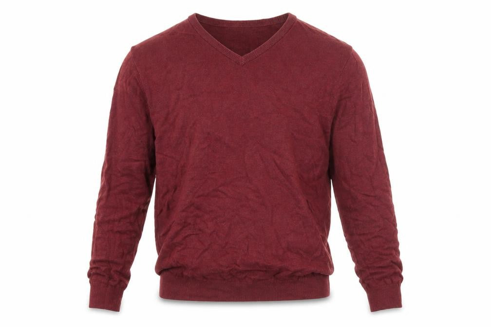 TU Mens Purple V-Neck Cotton Pullover Jumper Size L Long Sleeve