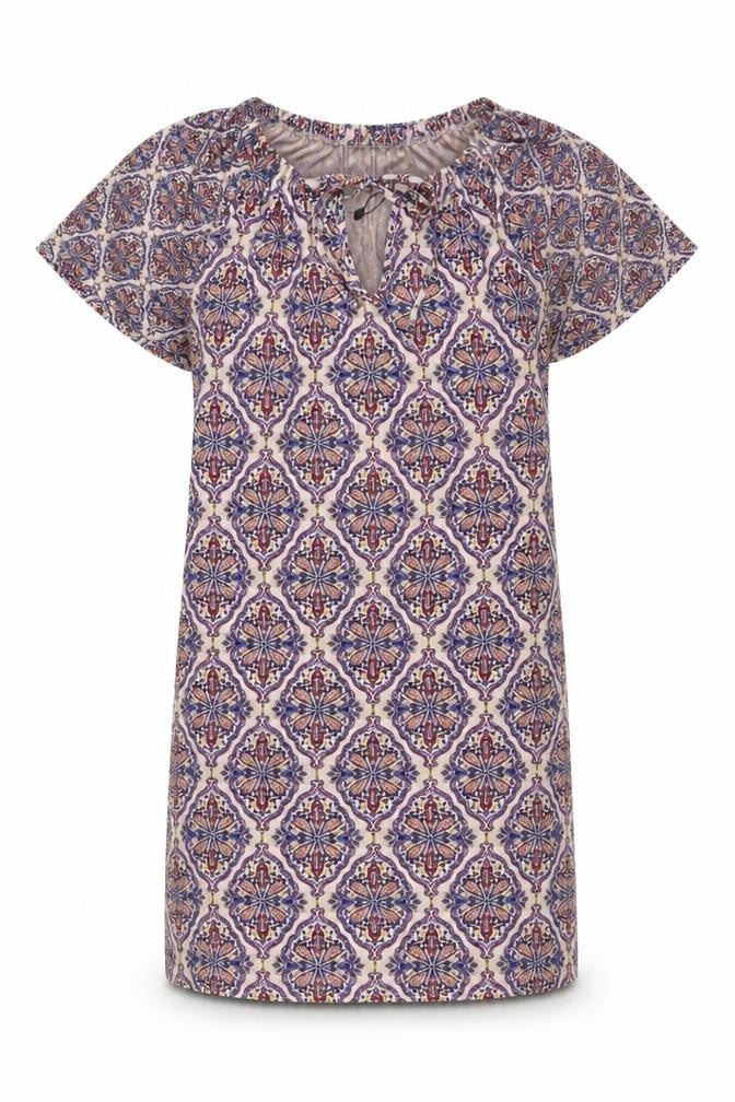 NEXT Womens Multicoloured Geometric Viscose Shift Size 10 Boat Neck Pullover