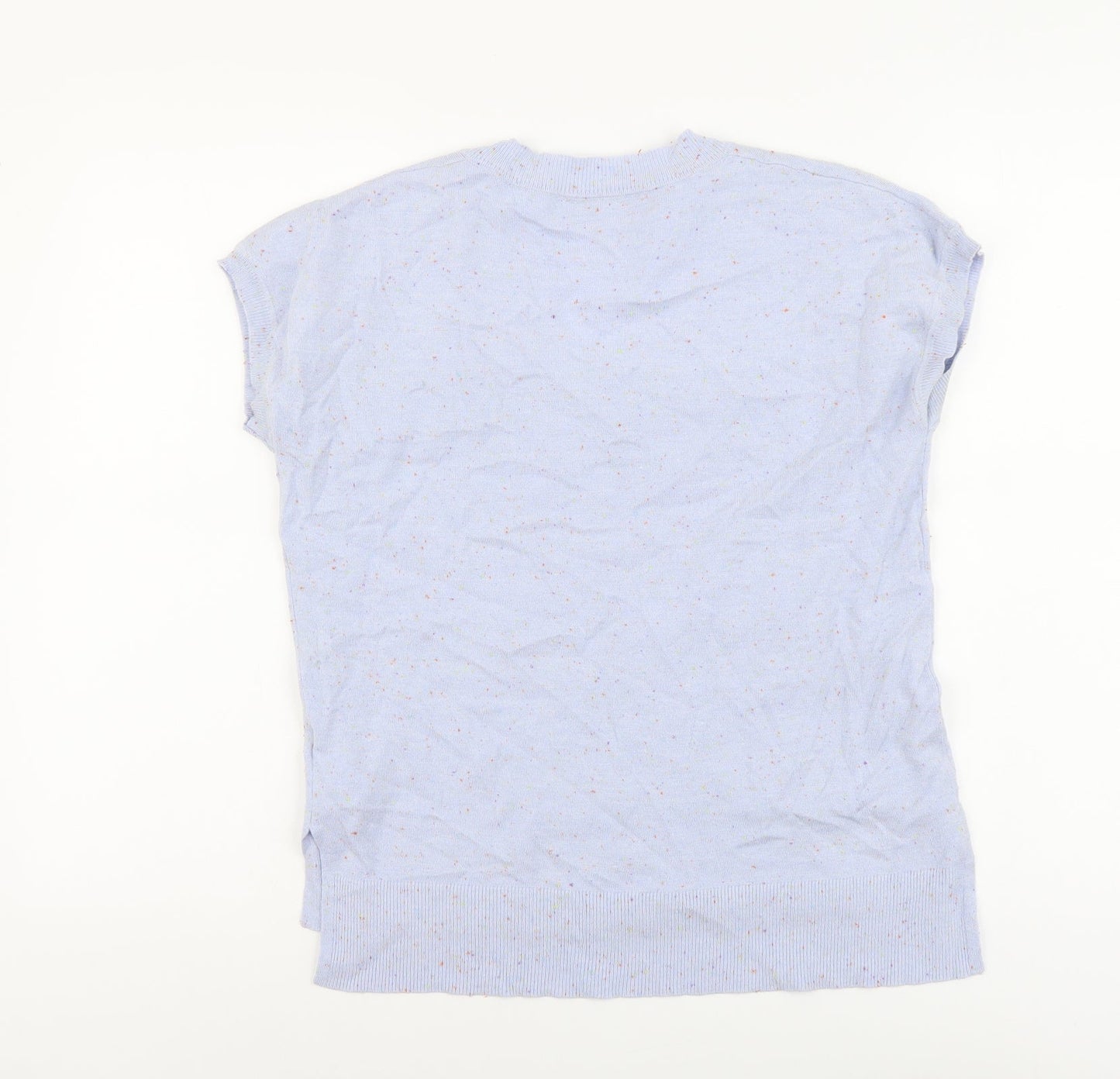 NEXT Womens Blue V-Neck Nylon Pullover Jumper Size S