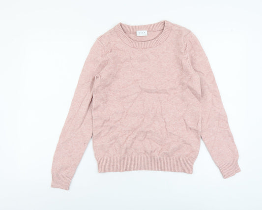 VILA Womens Pink Scoop Neck Viscose Pullover Jumper Size XS