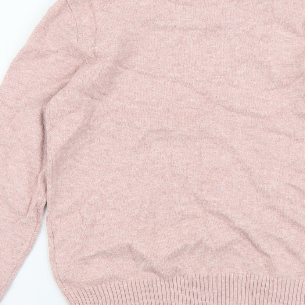 VILA Womens Pink Scoop Neck Viscose Pullover Jumper Size XS