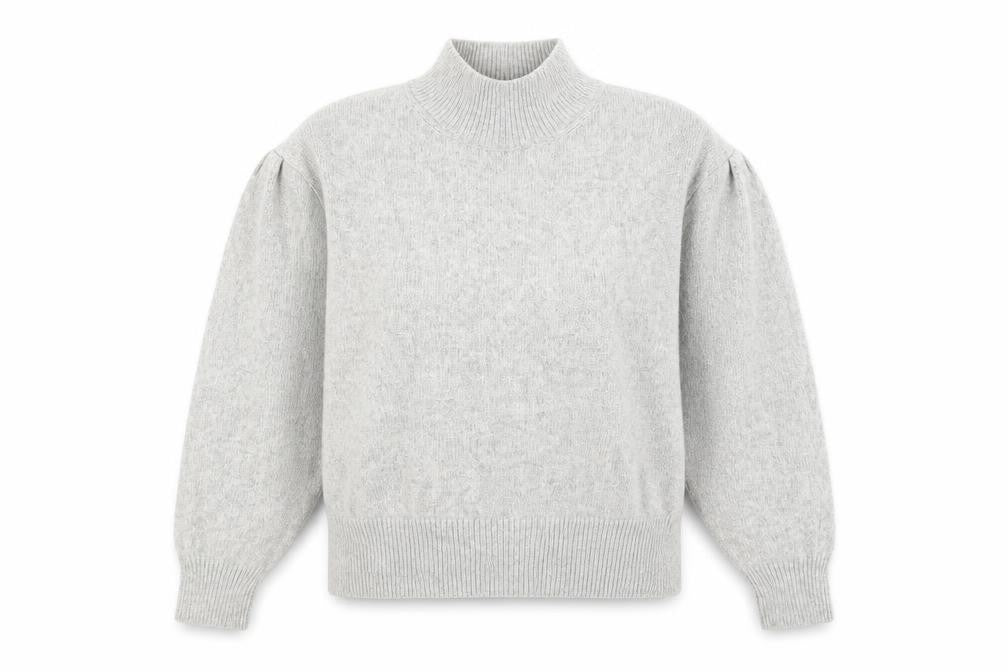 Marks & Spencer Womens Grey Mock Neck Polyester Pullover Jumper Size M