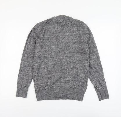 H&M Mens Grey Round Neck Cotton Pullover Jumper Size XS Long Sleeve