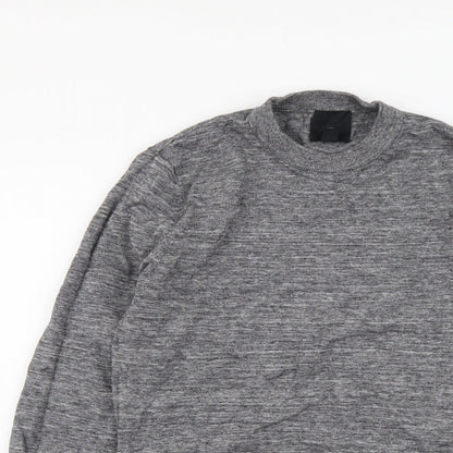 H&M Mens Grey Round Neck Cotton Pullover Jumper Size XS Long Sleeve