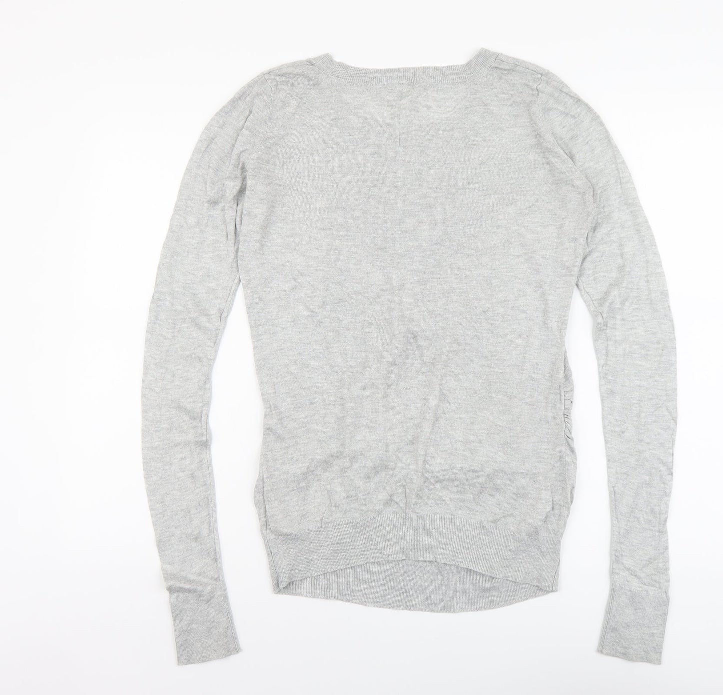 H&M Womens Grey Round Neck Acrylic Pullover Jumper Size M - Love Heart