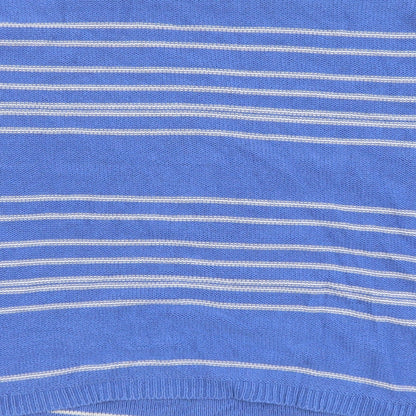 Forever 21 Womens Blue Round Neck Striped Cotton Pullover Jumper Size S