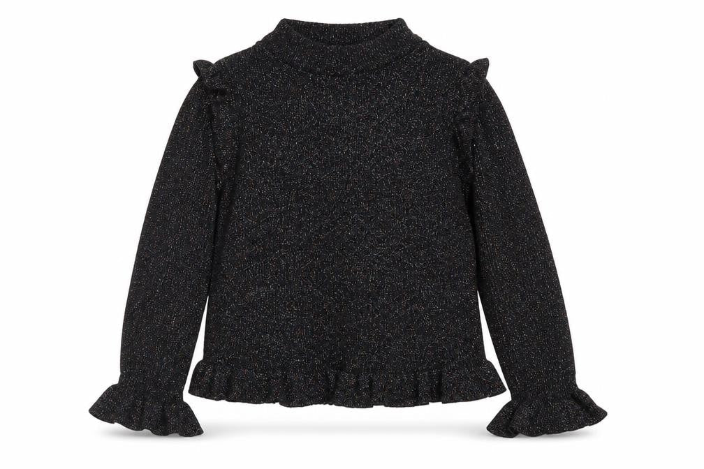 River Island Girls Black Crew Neck Viscose Pullover Jumper Size 9-10 Years Pullover