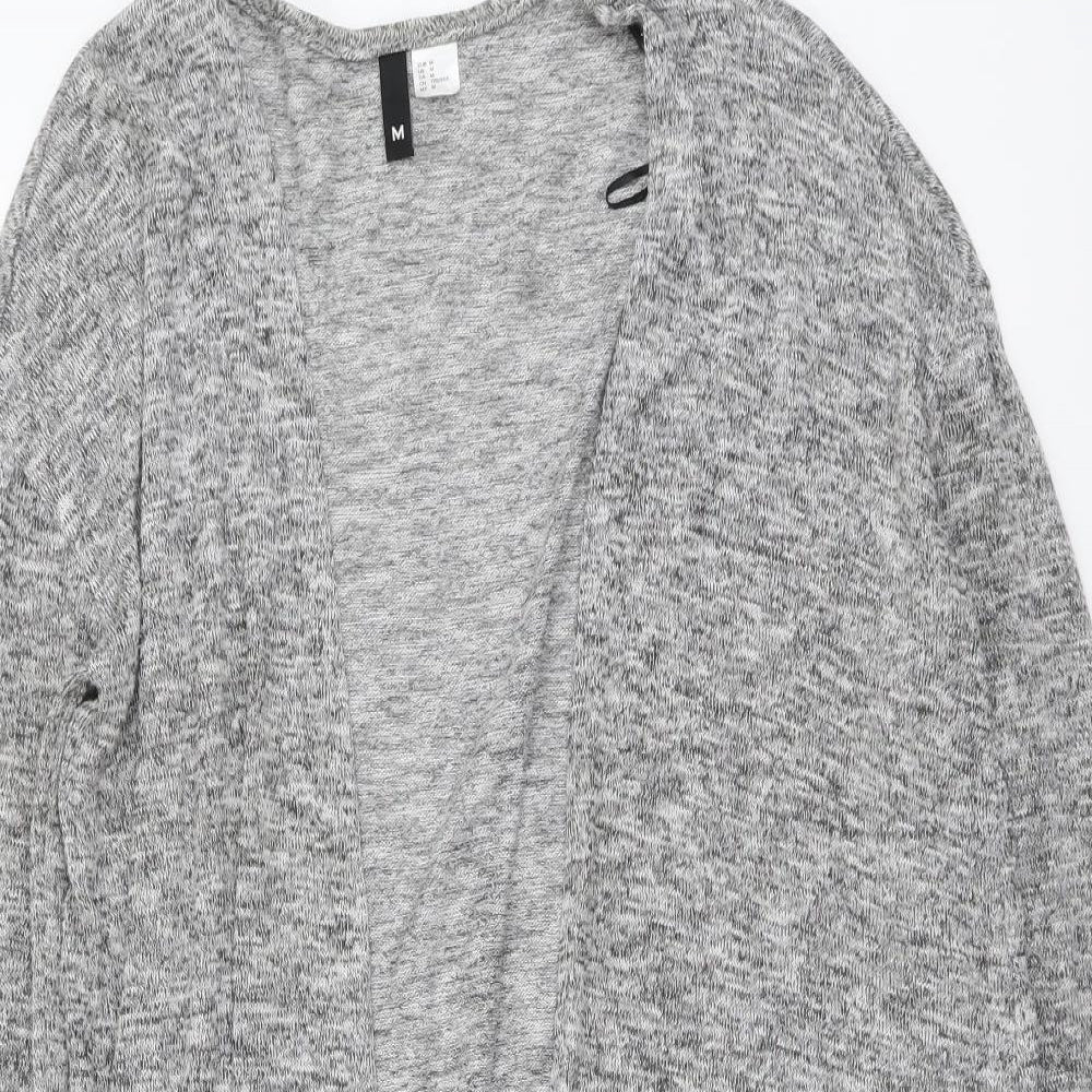 H&M Womens Grey V-Neck Polyester Cardigan Jumper Size M