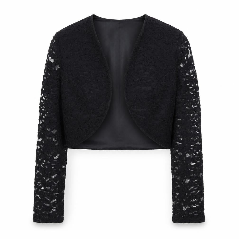 Debut Womens Black Geometric Jacket Blazer Size 12 Hook & Eye