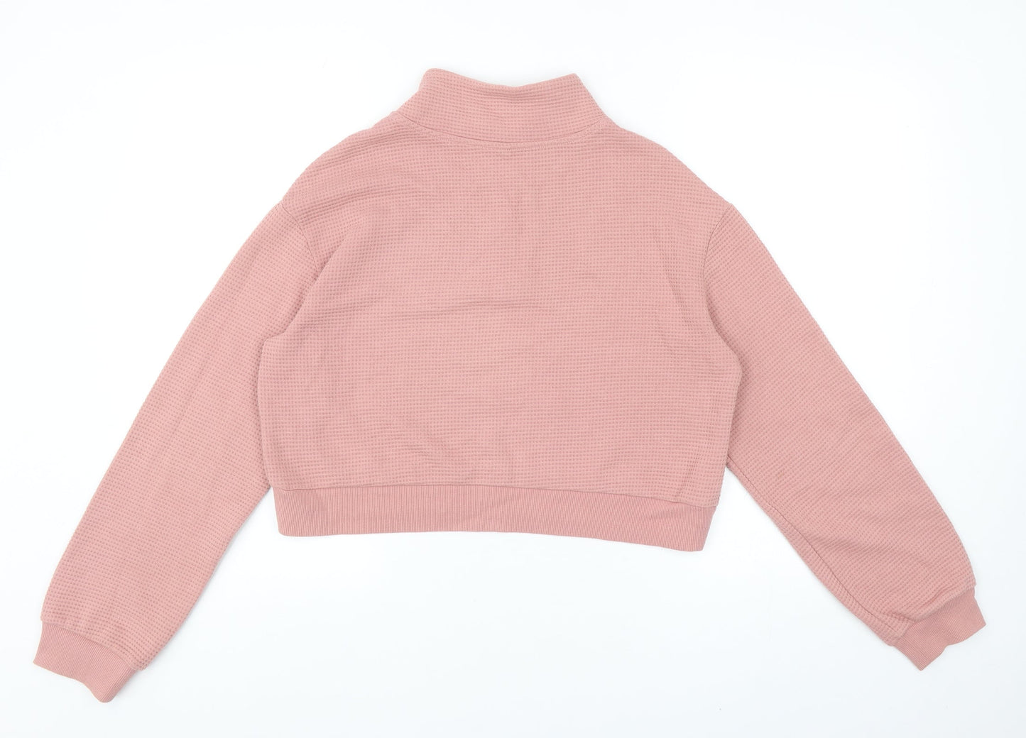 Divided by H&M Womens Pink Cotton Pullover Sweatshirt Size XS Zip