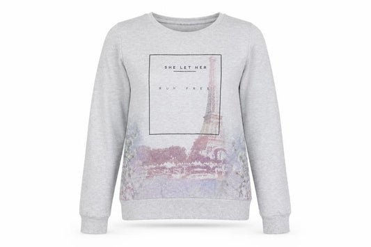 Atmosphere Womens Grey Cotton Pullover Sweatshirt Size 10 Pullover