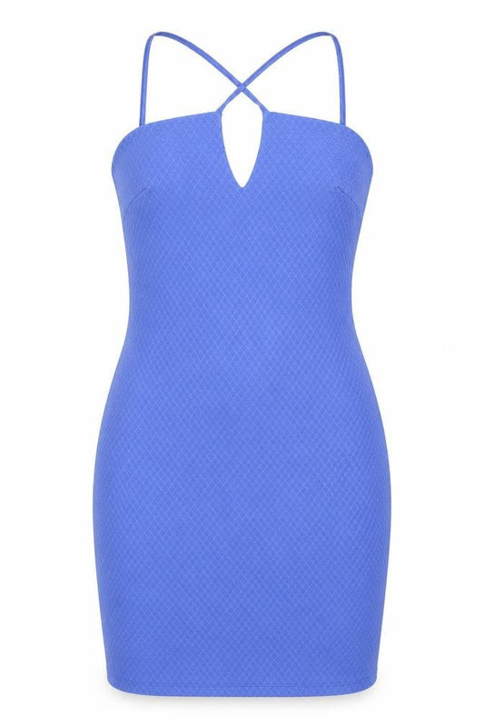 Miss Selfridge Womens Blue Polyester Bodycon Size 14 V-Neck Pullover