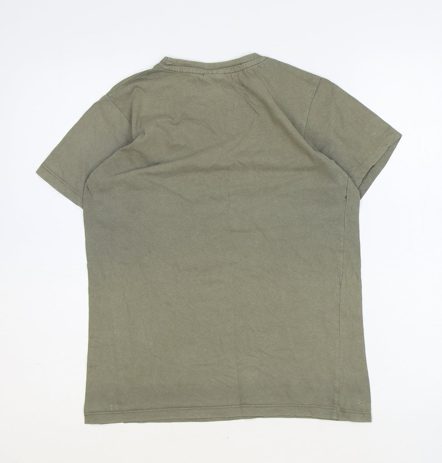 Hype Boys Green Cotton Basic T-Shirt Size 13 Years Round Neck Pullover