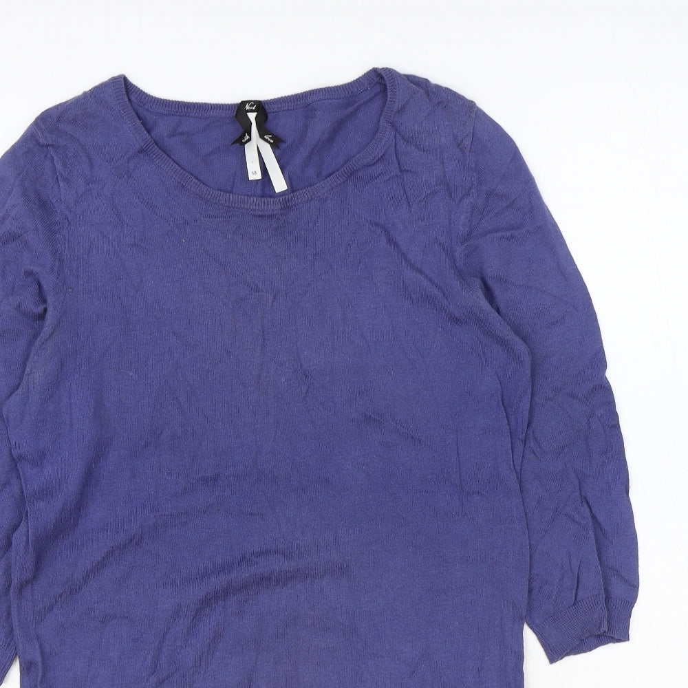 Preworn Womens Blue Scoop Neck Polyester Pullover Jumper Size 12