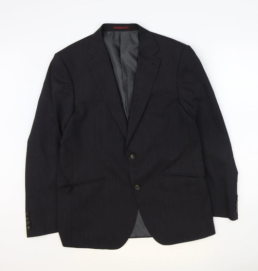 Marks and Spencer Mens Grey Wool Jacket Blazer Size 40 Regular