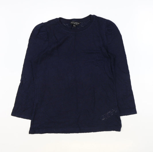 Dorothy Perkins Womens Blue Cotton Basic T-Shirt Size 8 Round Neck
