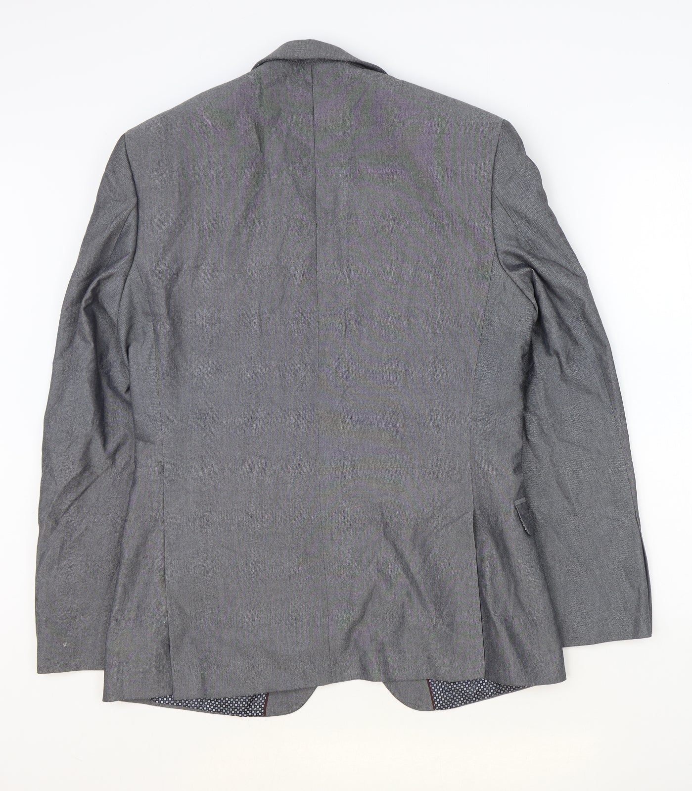 Red Herring Mens Grey Polyester Jacket Blazer Size 38 Regular