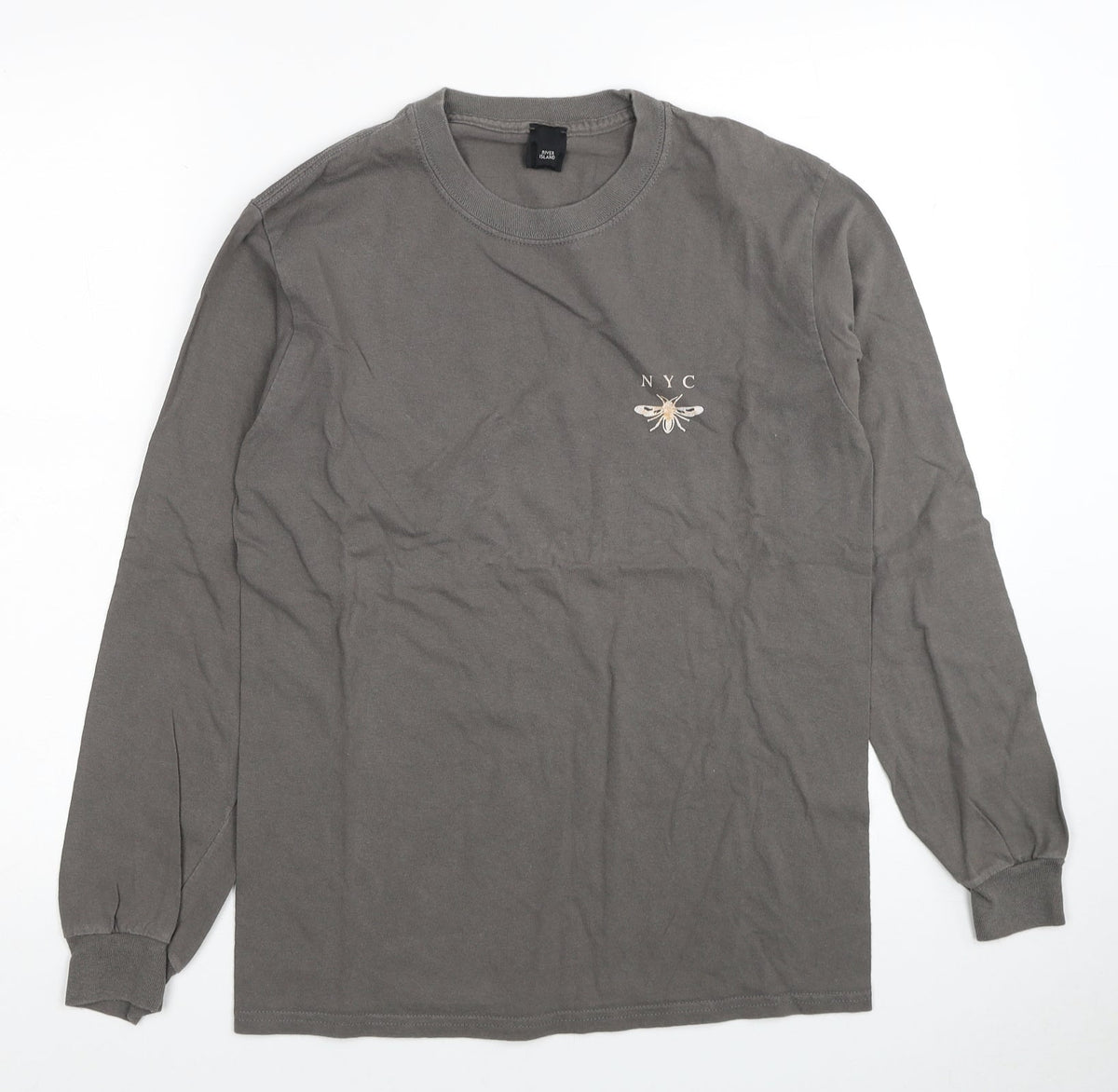 River Island Boys Grey Cotton Pullover Sweatshirt Size S Pullover - NYC