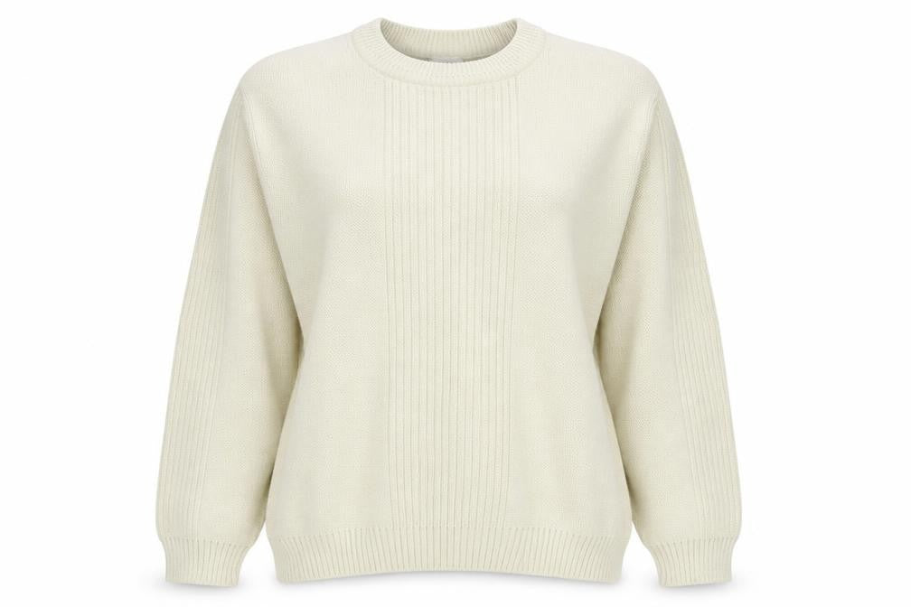 P.H.P Ren Womens Ivory Round Neck Acrylic Pullover Jumper Size L