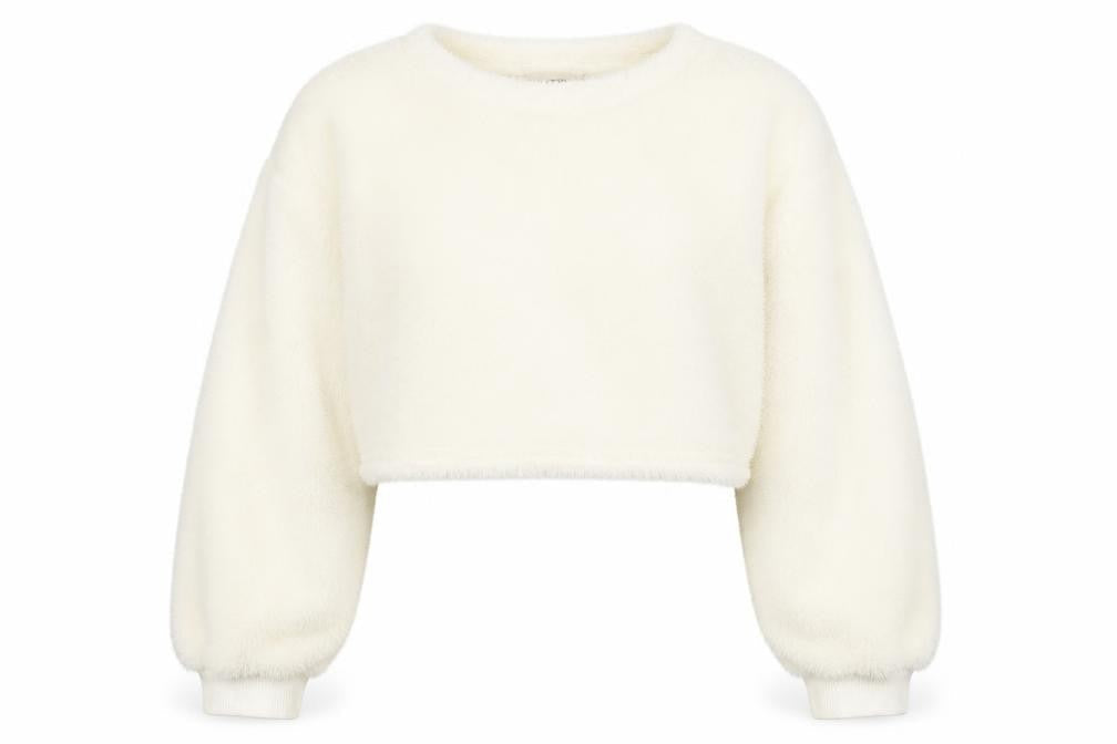 Boohoo Womens White Polyester Pullover Sweatshirt Size 8 Pullover