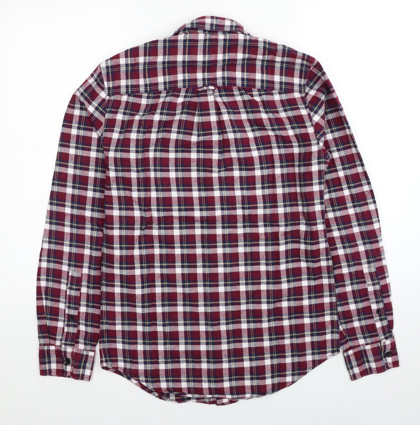 NEXT Mens Red Plaid Cotton Button-Up Size XS Collared Button
