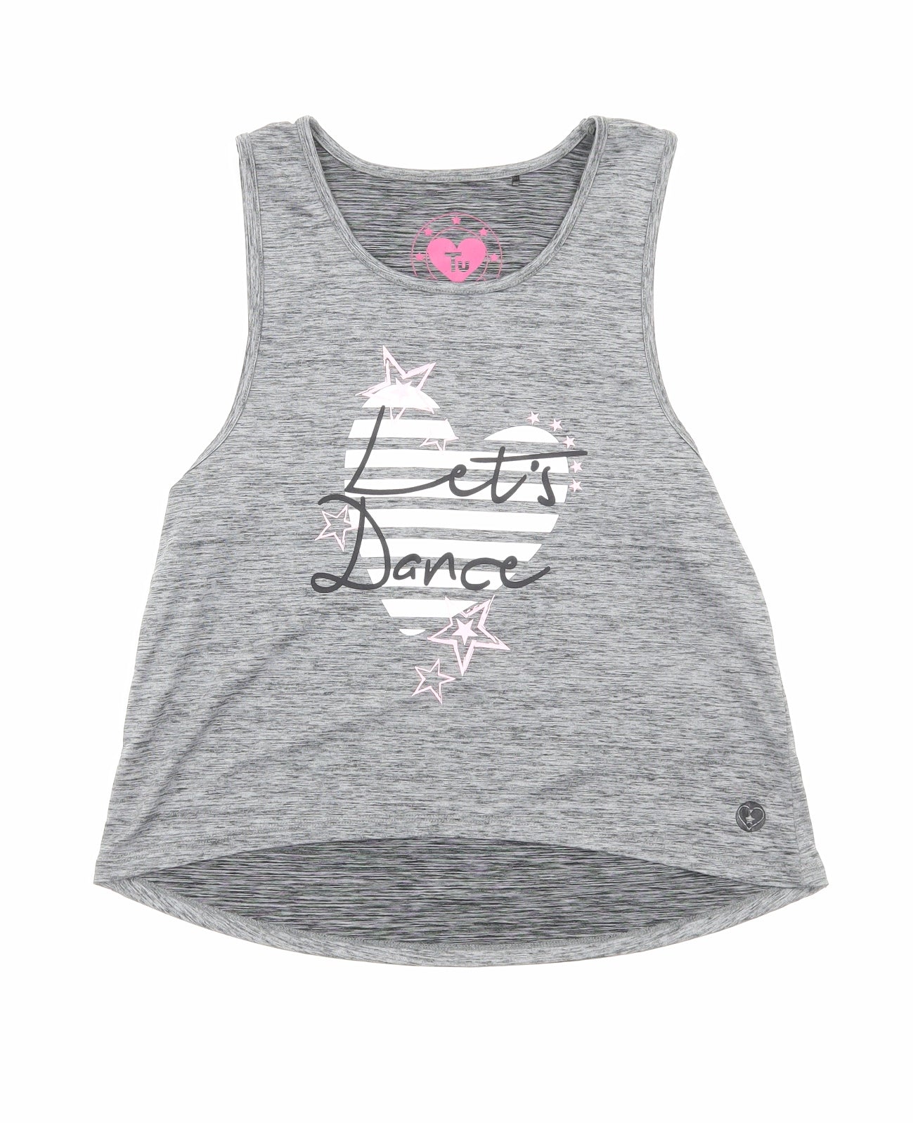 TU Girls Grey Polyamide Basic Tank Size 12 Years Scoop Neck Pullover - Let's Dance