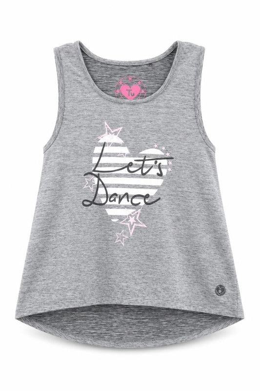 Tu Girls Grey Polyamide Basic Tank Size 12 Years Scoop Neck Pullover - Let's Dance
