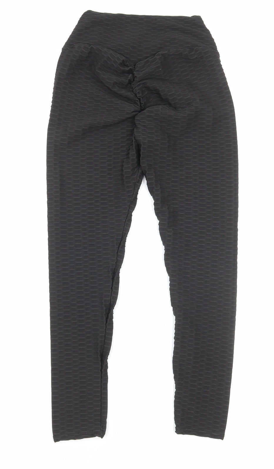 Preworn Womens Black Geometric Polyamide Compression Leggings Size S Regular Pullover