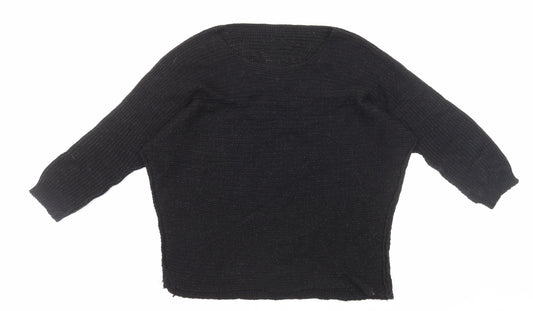 Preworn Womens Black Round Neck Acrylic Pullover Jumper Size M