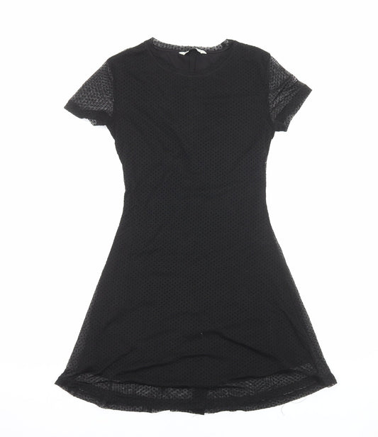 Stradivarius Womens Black Polyester Fit & Flare Size S Round Neck Pullover