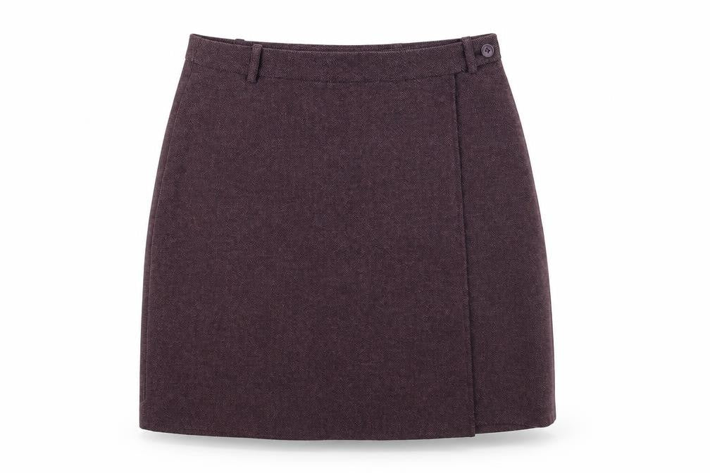 Hennessy Womens Red Polyester Wrap Skirt Size 14 Button