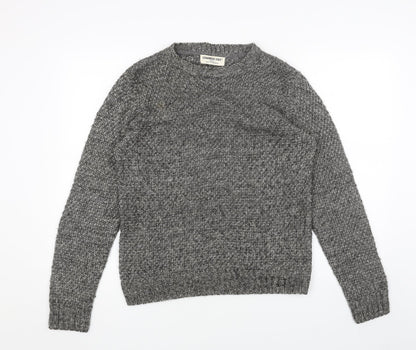 Cedarwood State Womens Grey Round Neck Acrylic Pullover Jumper Size S