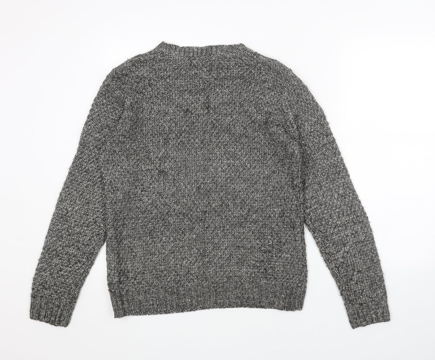 Cedar Wood State Womens Grey Round Neck Acrylic Pullover Jumper Size S