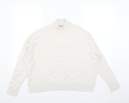 French Connection Womens Beige Mock Neck Acrylic Pullover Jumper Size XS