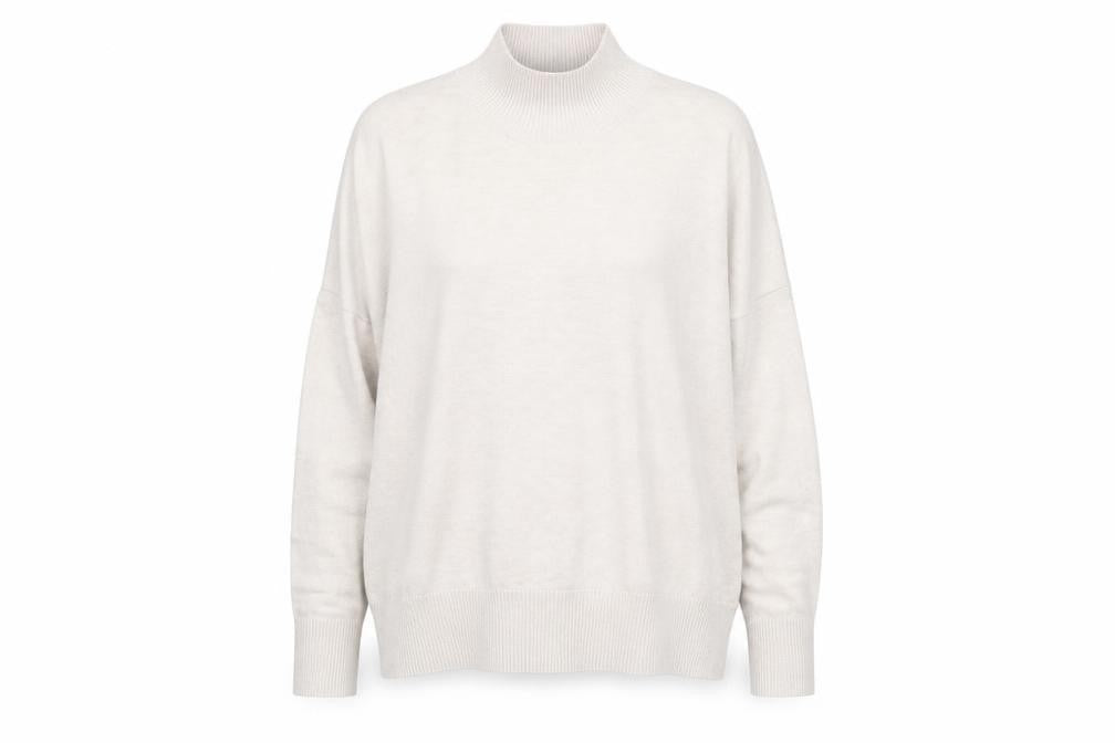 French Connection Womens Beige Mock Neck Acrylic Pullover Jumper Size XS