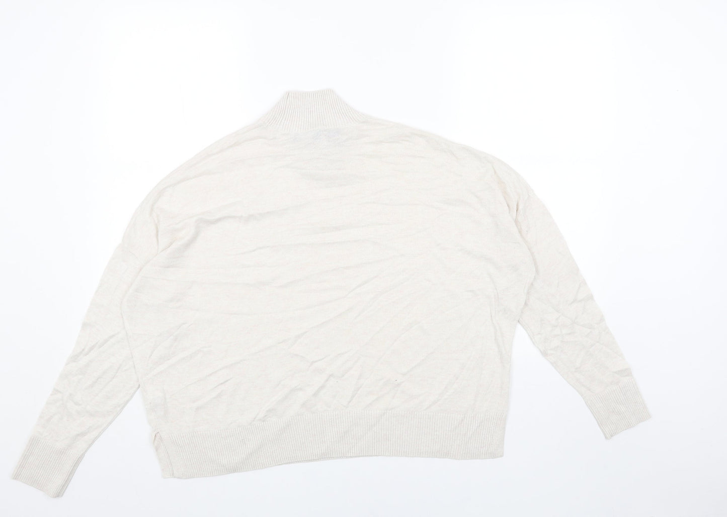 French Connection Womens Beige Mock Neck Acrylic Pullover Jumper Size XS