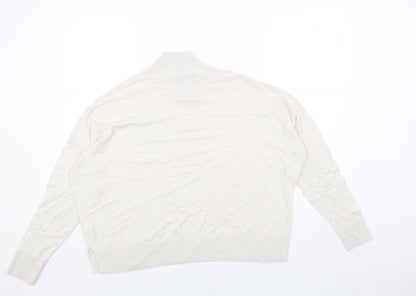 French Connection Womens Beige Mock Neck Acrylic Pullover Jumper Size XS
