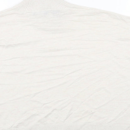 French Connection Womens Beige Mock Neck Acrylic Pullover Jumper Size XS