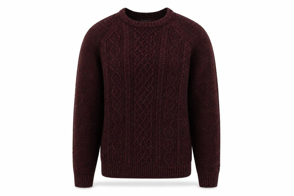 Easy Mens Red Round Neck Acrylic Pullover Jumper Size S Long Sleeve