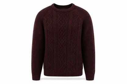 Easy Mens Red Round Neck Acrylic Pullover Jumper Size S Long Sleeve