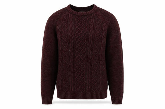 Easy Mens Red Round Neck Acrylic Pullover Jumper Size S Long Sleeve