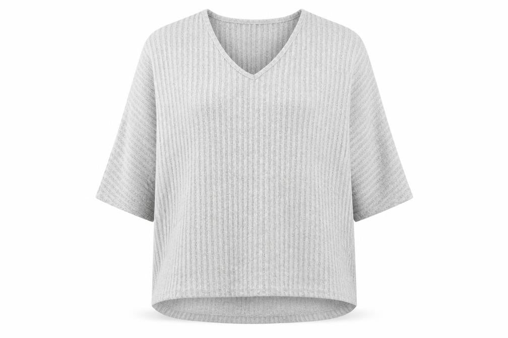 New Look Womens Grey V-Neck Polyester Pullover Jumper Size S