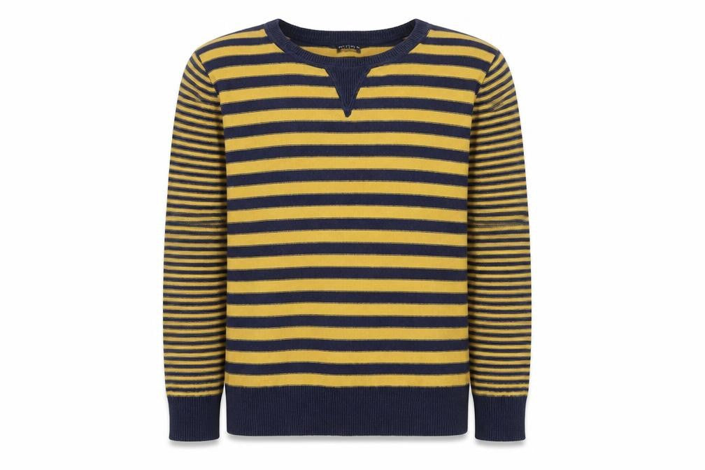 NEXT Girls Yellow Round Neck Striped Cotton Pullover Jumper Size 10 Years Pullover