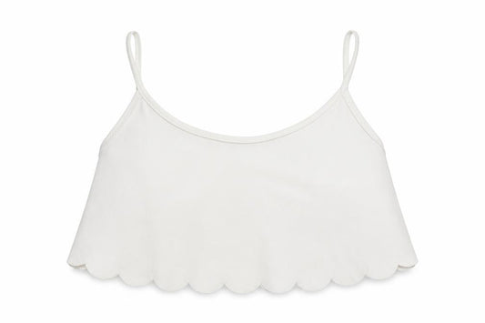 Boohoo Womens White Polyester Cropped Tank Size 12 Round Neck