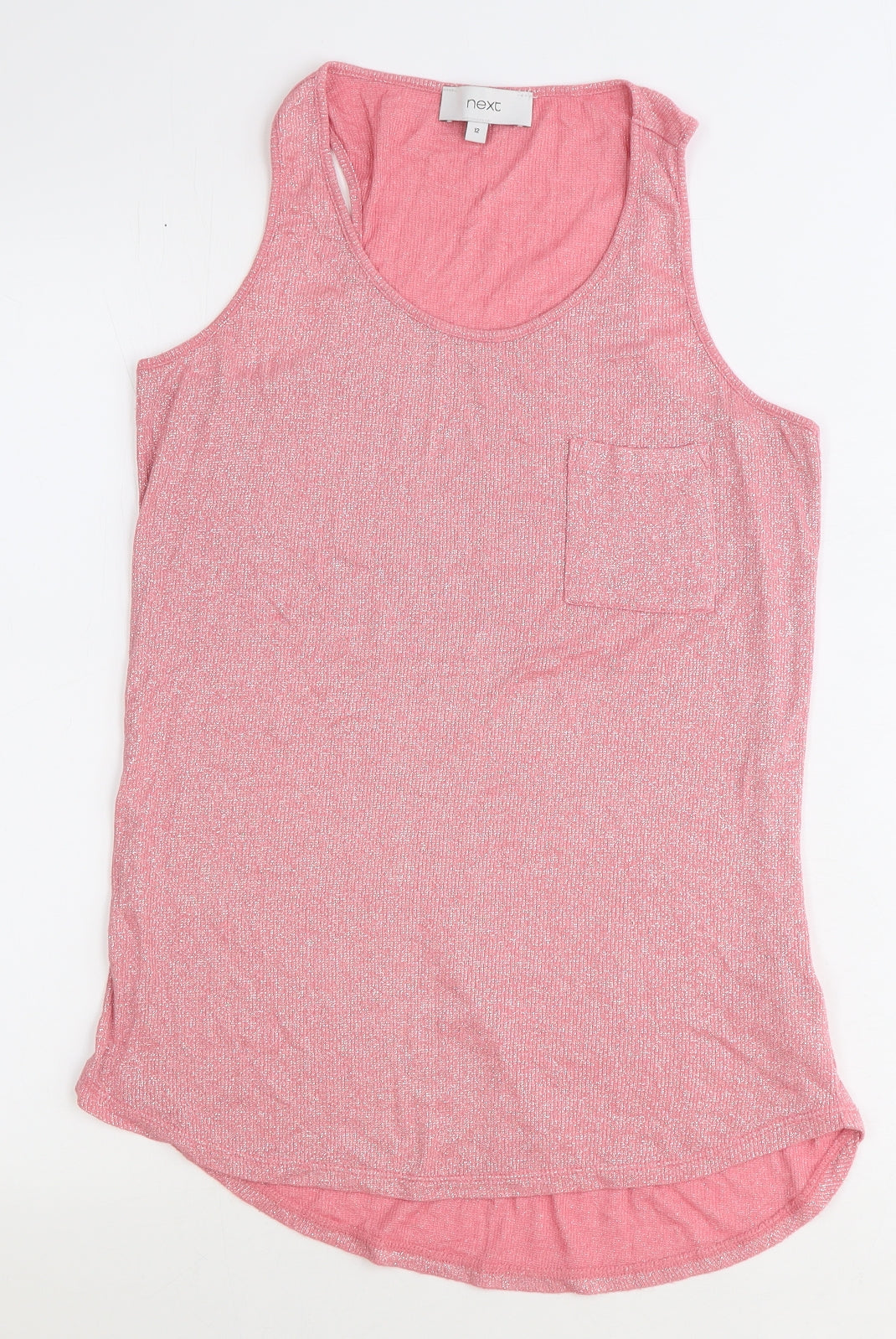 NEXT Womens Pink Viscose Basic Tank Size 12 Scoop Neck