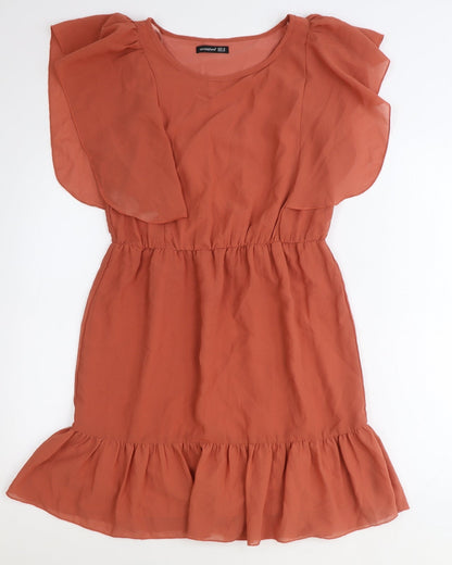 Primark Womens Brown Polyester Fit & Flare Size 10 Round Neck Pullover